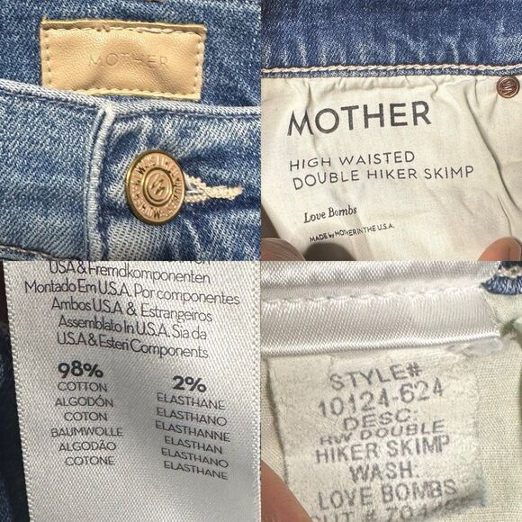 Mother Double Hiker Skimp Jeans Womens 27 in Love Bombs - Picture 9 of 9